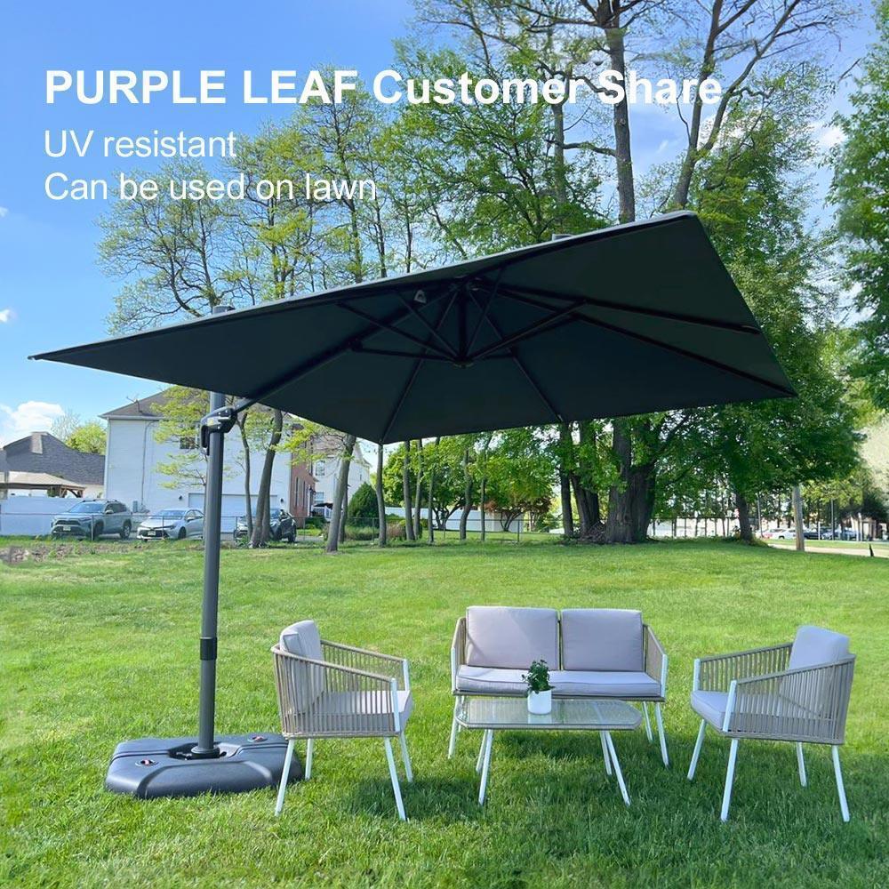 PURPLE LEAF Patio Outdoor Large Umbrella Square and Rectangular Cantilever Yard Sun Umbrellas - Image 116