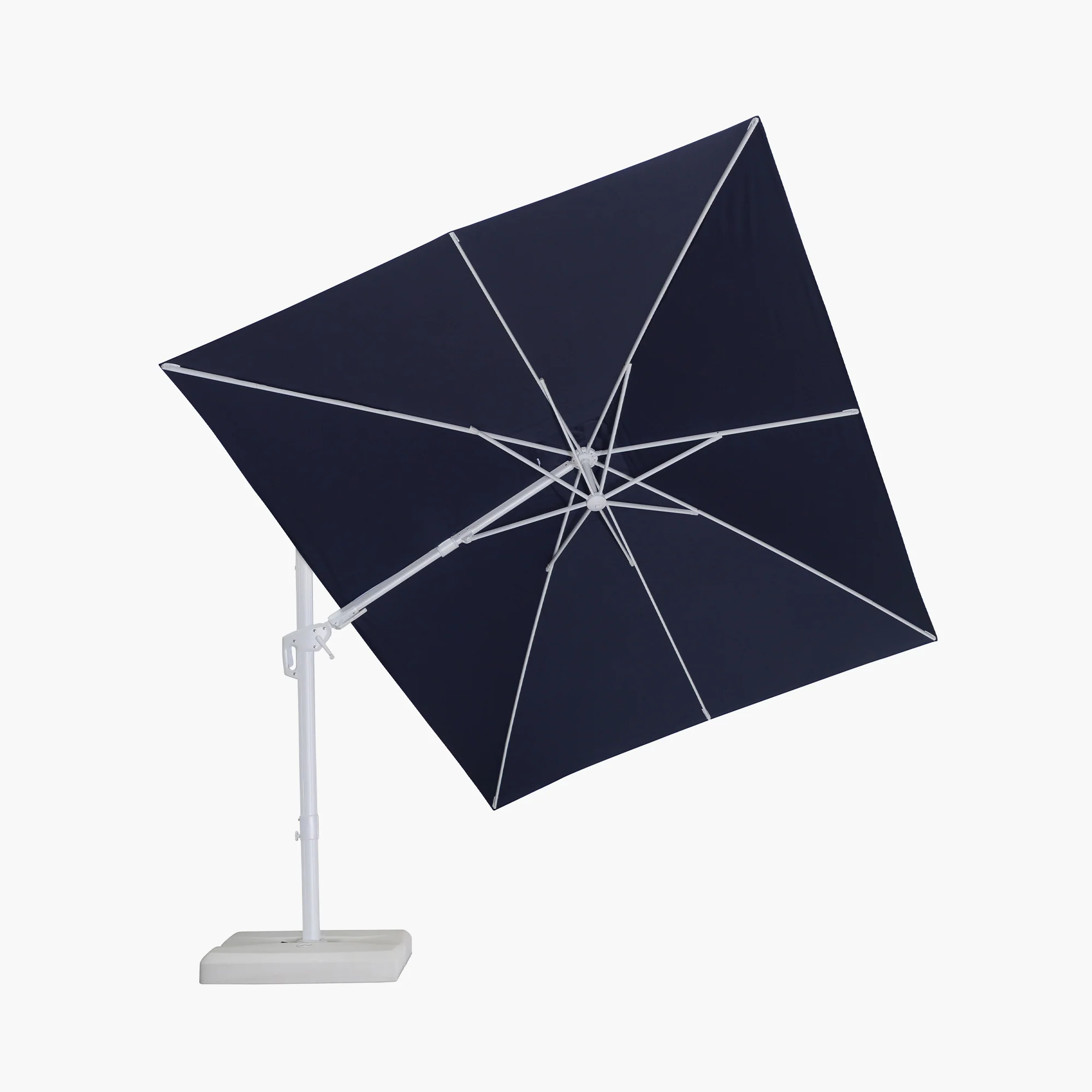 PURPLE LEAF Best White Patio Rotating Umbrella Swivel Outdoor Umbrellas - Image 100