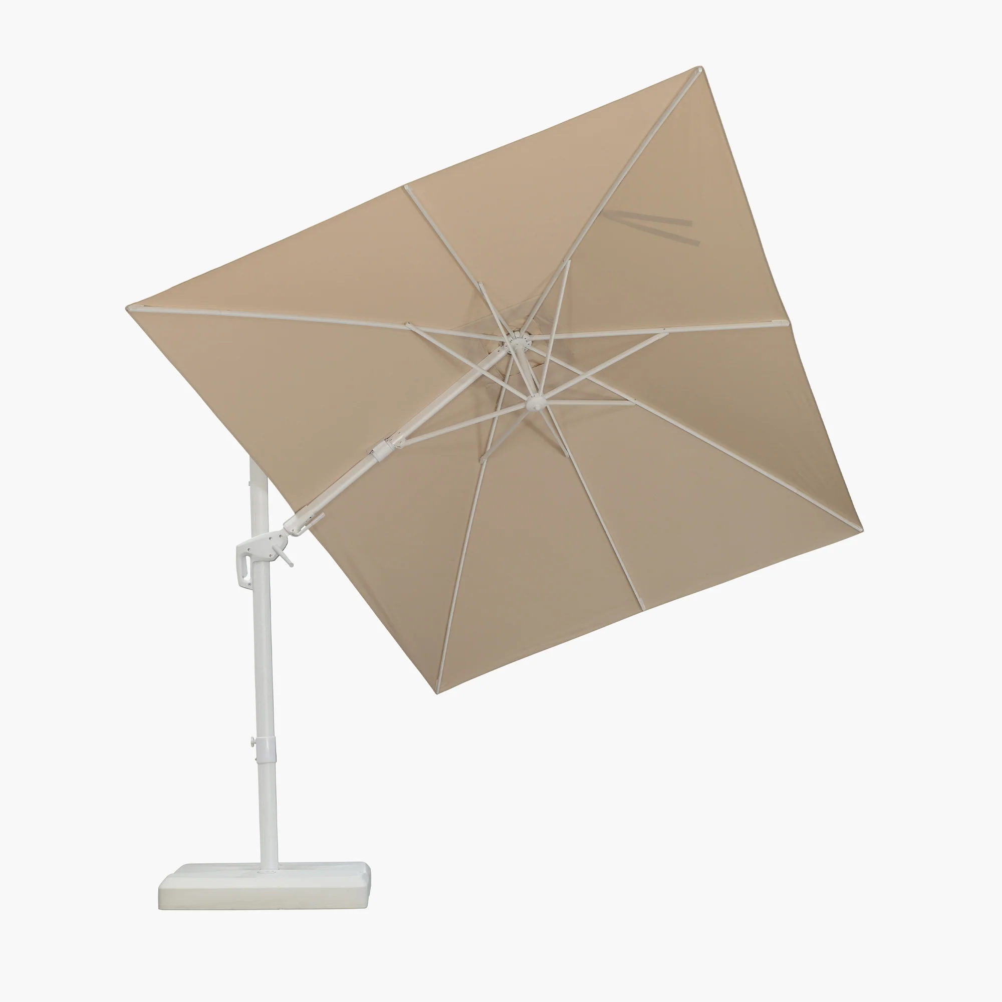 PURPLE LEAF Best White Patio Rotating Umbrella Swivel Outdoor Umbrellas - Image 107
