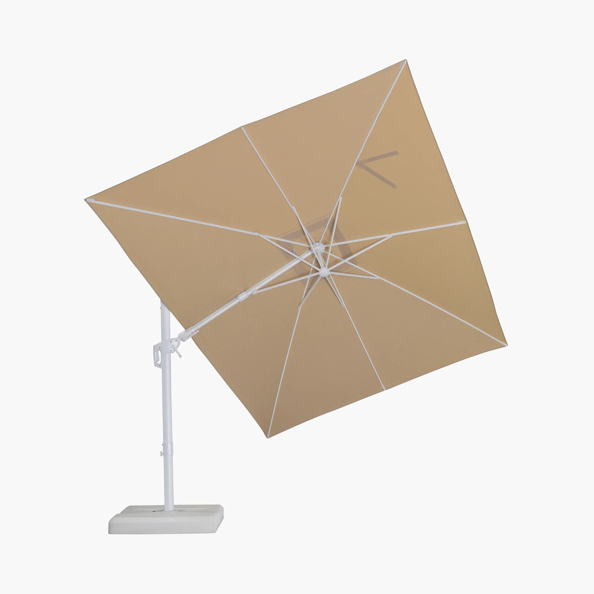 PURPLE LEAF Best White Patio Rotating Umbrella Swivel Outdoor Umbrellas - Image 15