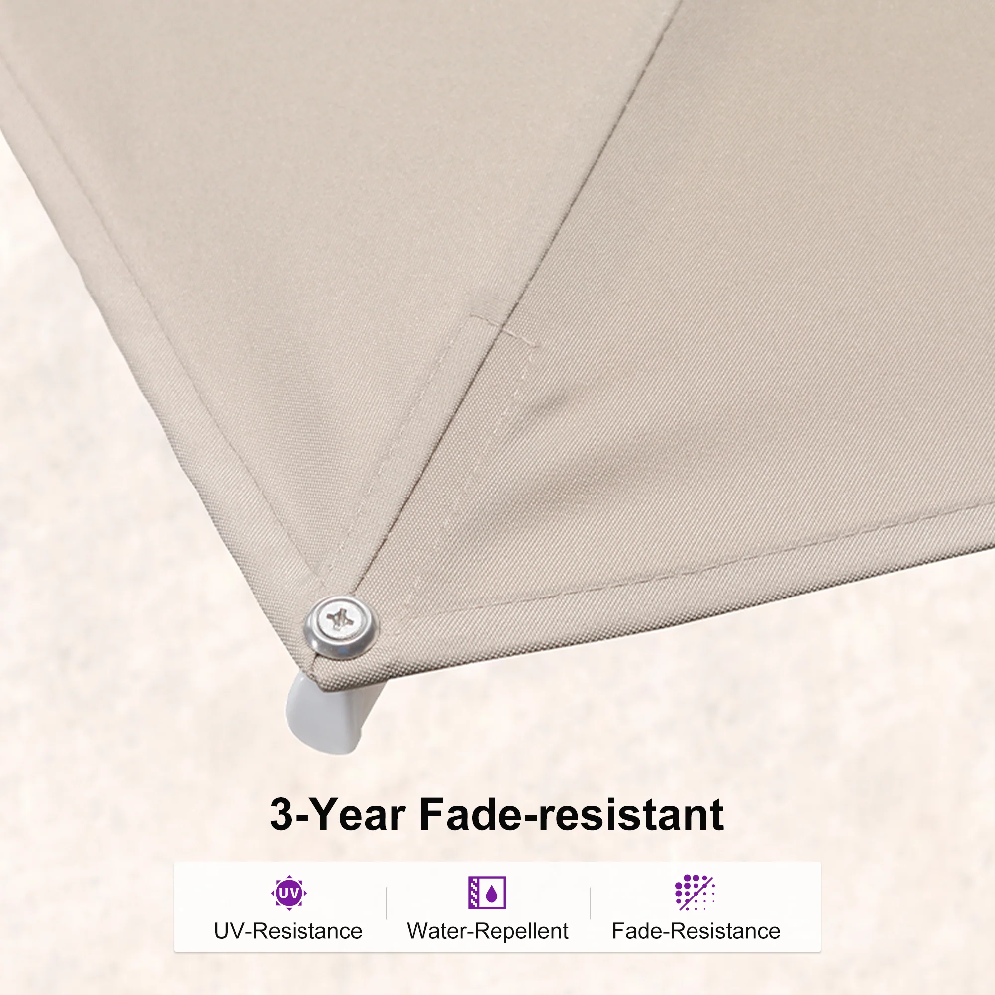 PURPLE LEAF Best White Patio Rotating Umbrella Swivel Outdoor Umbrellas - Image 45