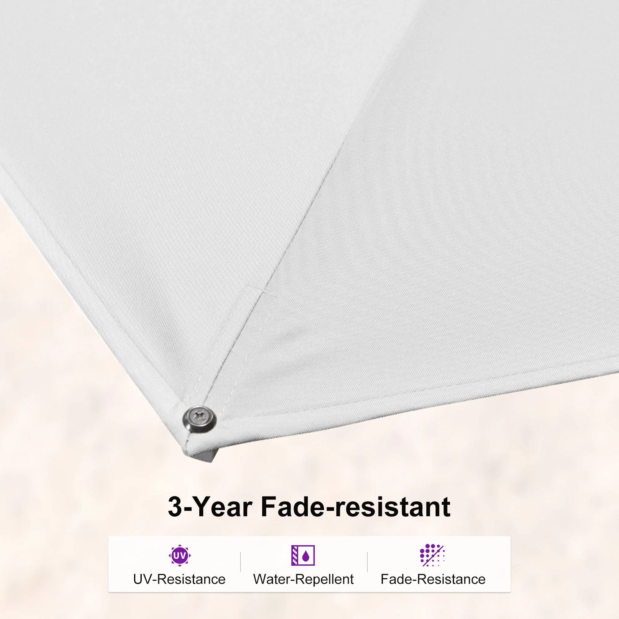 PURPLE LEAF Best White Patio Rotating Umbrella Swivel Outdoor Umbrellas - Image 6