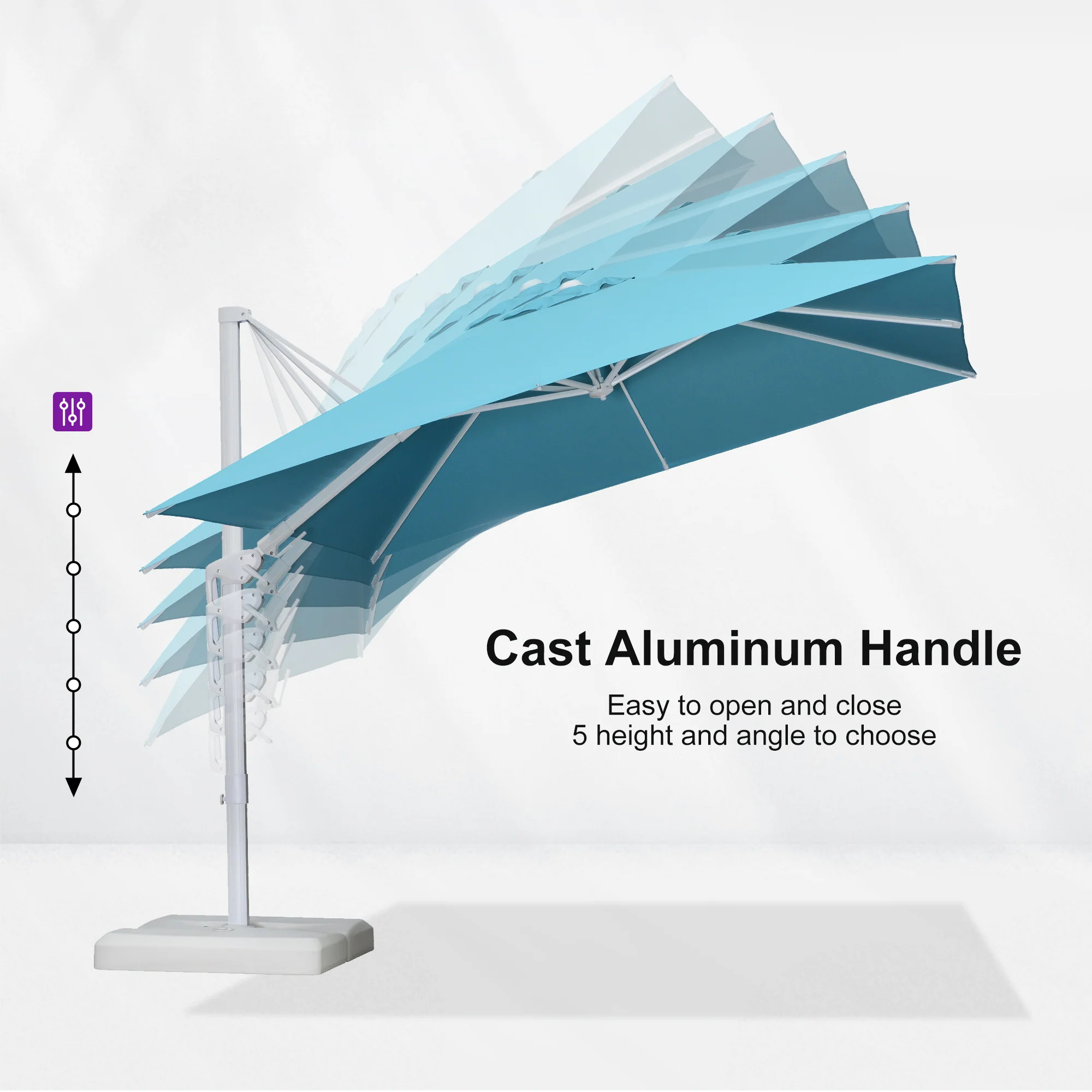 PURPLE LEAF Best White Patio Rotating Umbrella Swivel Outdoor Umbrellas - Image 91