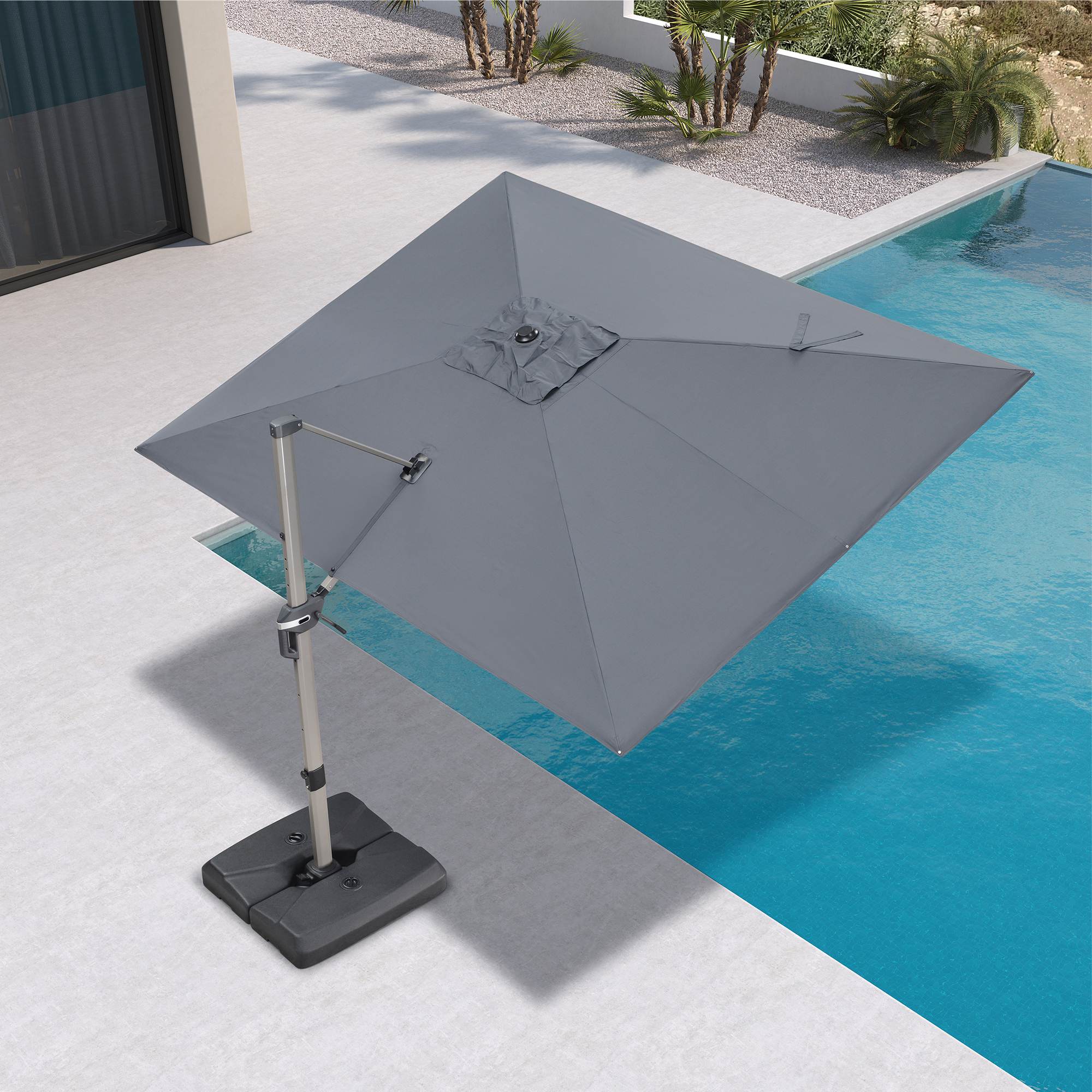 PURPLE LEAF Hailar Deluxe Outdoor Patio Umbrella Aluminum Cantilever Umbrellas - Image 143