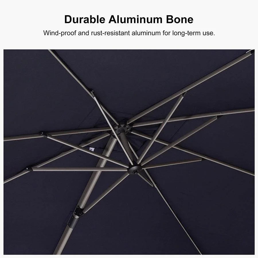 PURPLE LEAF Hailar Deluxe Outdoor Patio Umbrella Aluminum Cantilever Umbrellas - Image 64