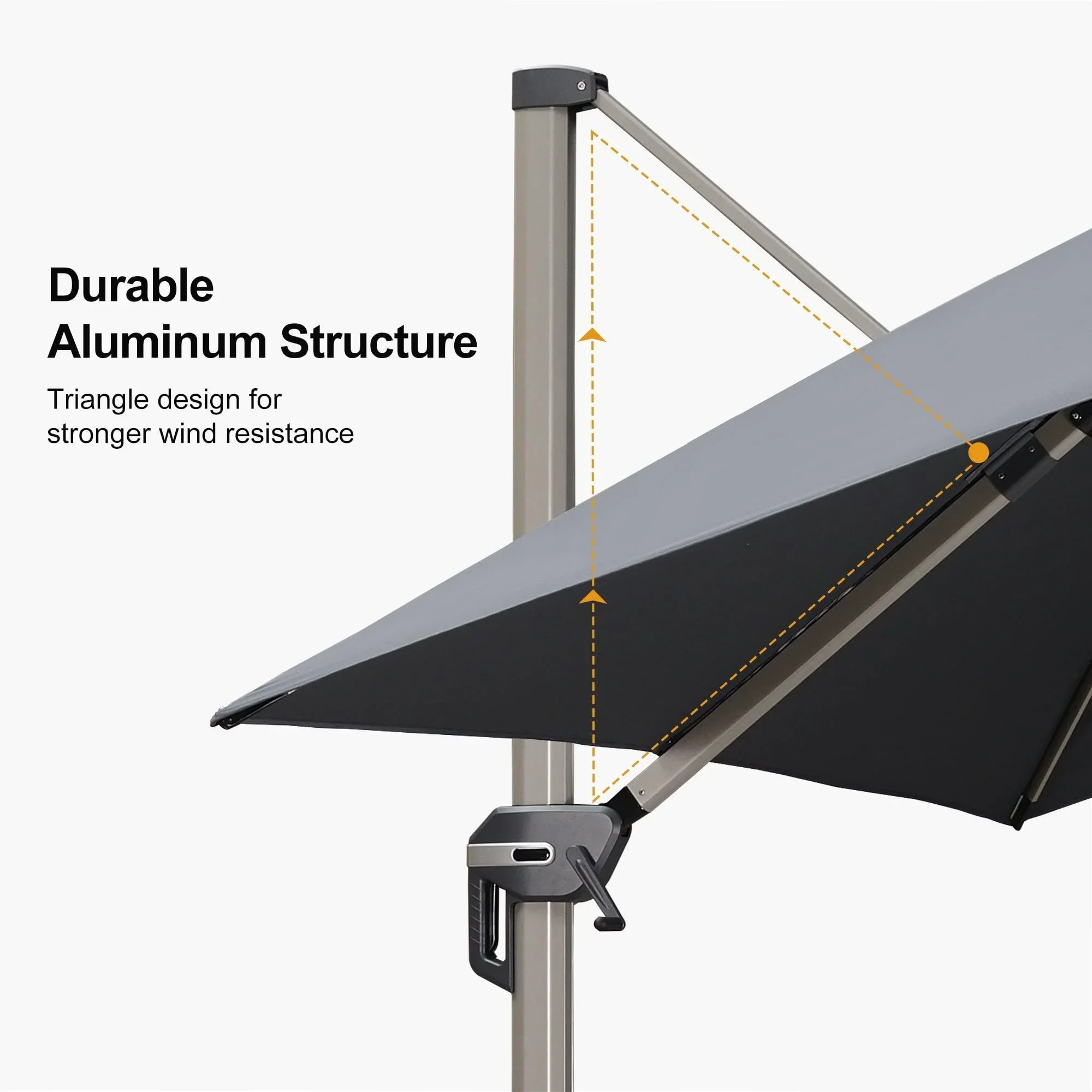 PURPLE LEAF Hailar Deluxe Outdoor Patio Umbrella Aluminum Cantilever Umbrellas - Image 111