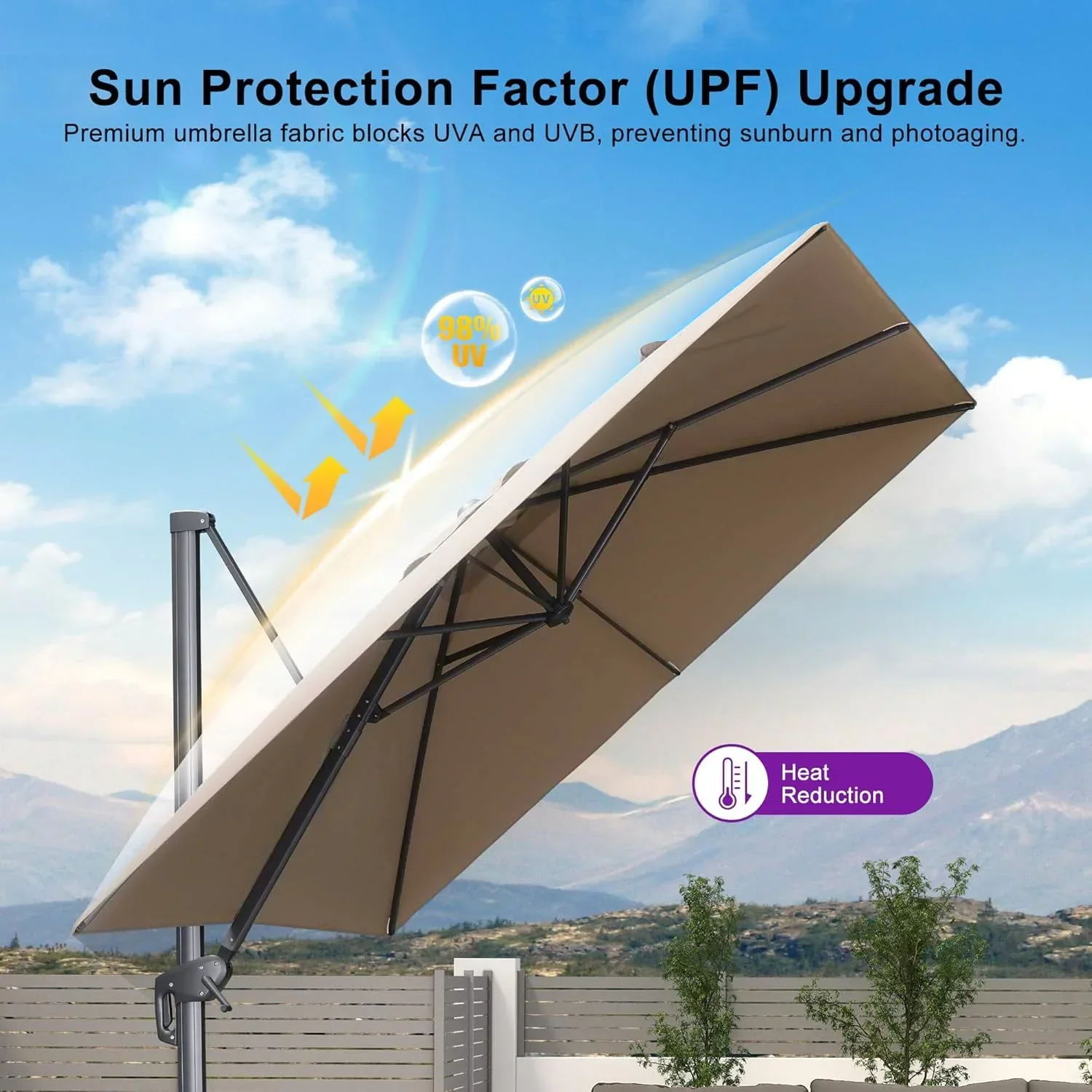 PURPLE LEAF UV Resistant Affordable Patio Outdoor Umbrella with Recycled Fabric - Image 109