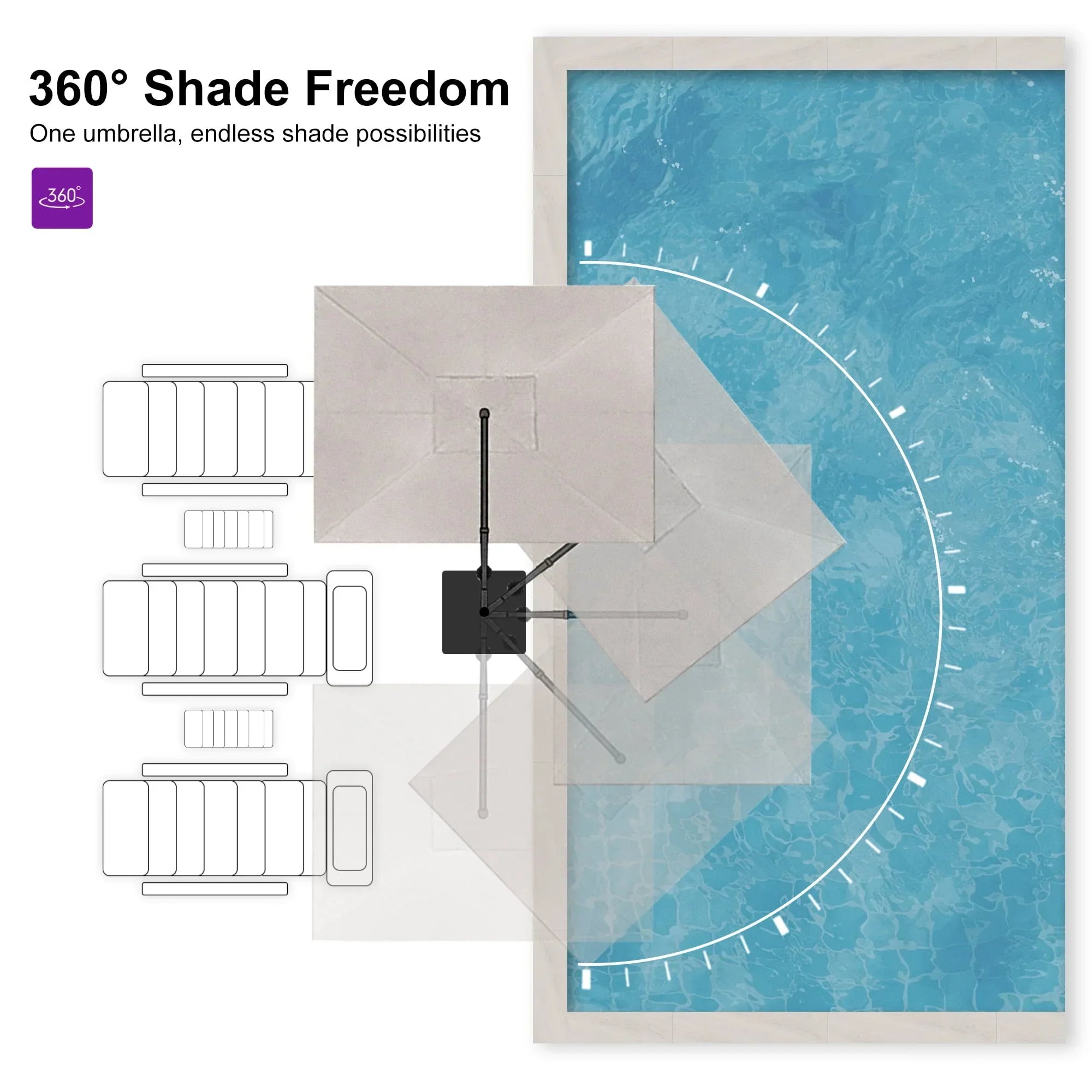 PURPLE LEAF UV Resistant Affordable Patio Outdoor Umbrella with Recycled Fabric - Image 139