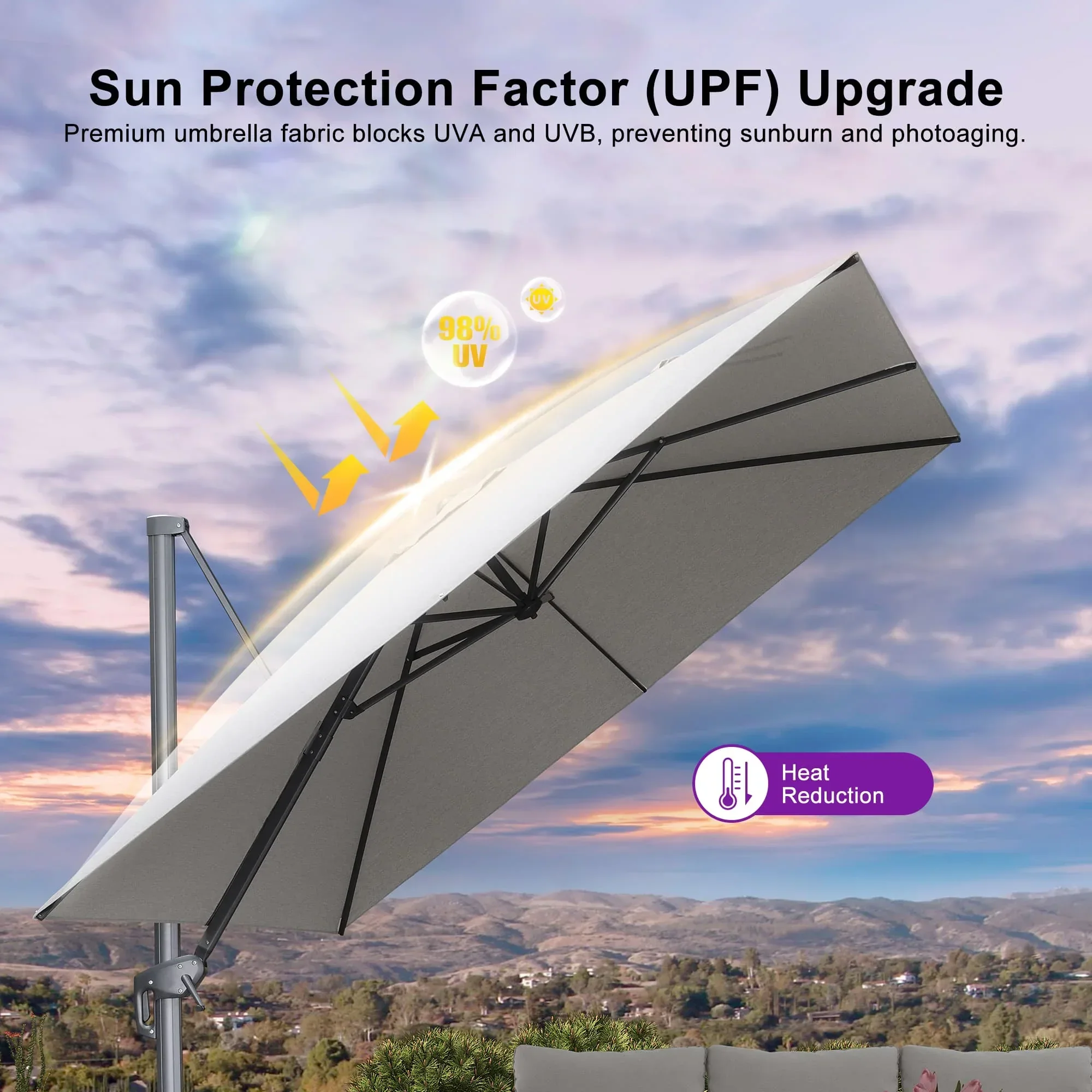 PURPLE LEAF UV Resistant Affordable Patio Outdoor Umbrella with Recycled Fabric - Image 154
