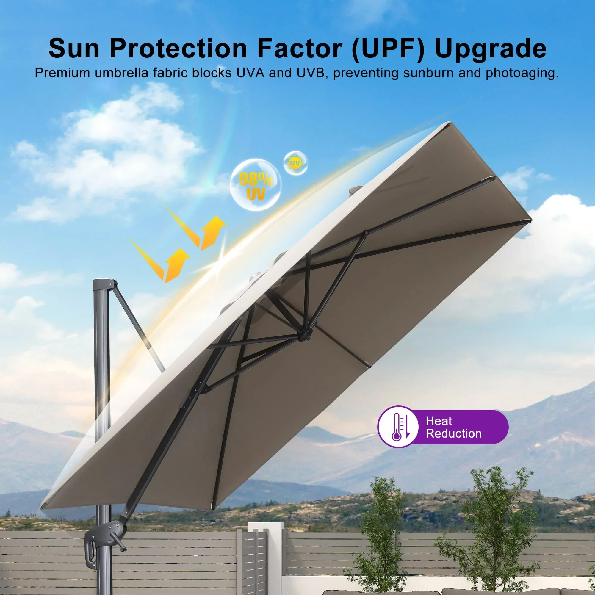 PURPLE LEAF UV Resistant Affordable Patio Outdoor Umbrella with Recycled Fabric - Image 161