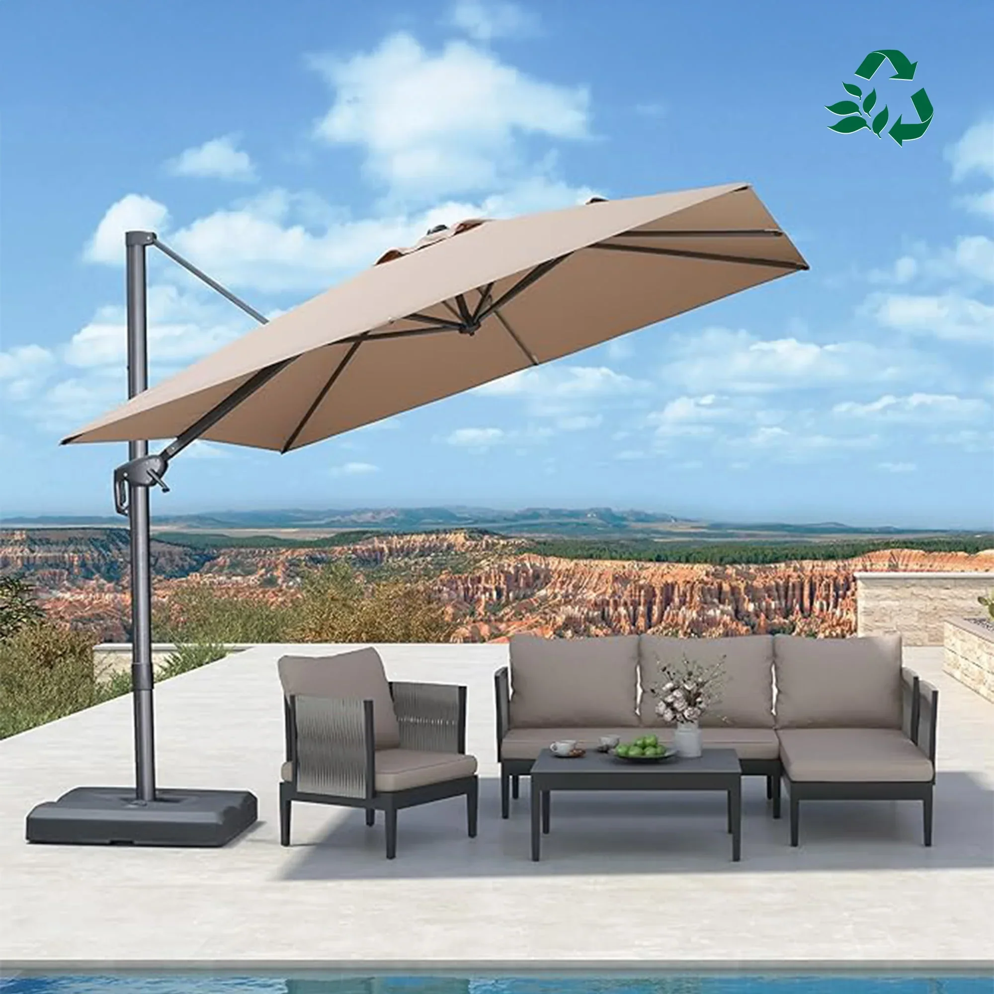 PURPLE LEAF UV Resistant Affordable Patio Outdoor Umbrella with Recycled Fabric - Image 175