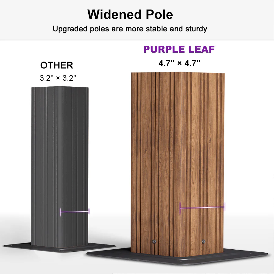 PURPLE LEAF Hardtop Gazebo for Patio Wood Grain Galvanized Steel Frame Awning with String Lights-milky - Image 30