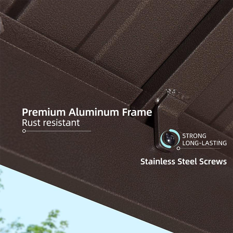 PURPLE LEAF Hardtop Grill Gazebo for Patio Bronze Permanent Metal Roof Outside Sun Shade Outdoor BBQ Canopy with String Lights - Image 76