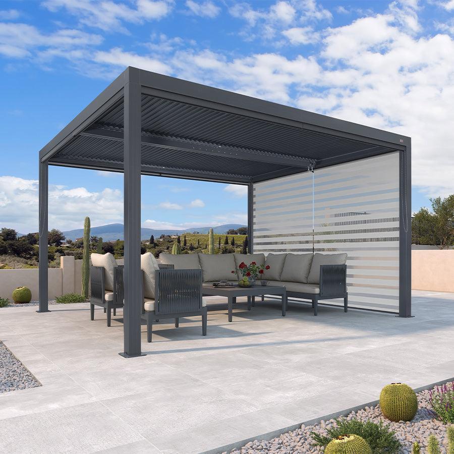 PURPLE LEAF Athena Louvered Pergola Grey Outdoor Aluminum Pergola with Roller Blind Adjustable Gazebo for Patio Deck Garden - Image 18
