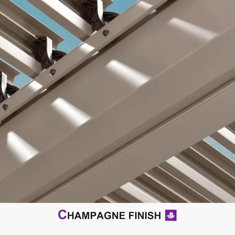 PURPLE LEAF Athena Louvered Pergola Modern Champagne Pergola with Adjustable Roof for Deck Backyard Garden - Image 27