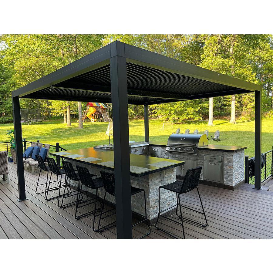 PURPLE LEAF Athena Louvered Pergola Outdoor Aluminum Pergola with Adjustable Roof for Deck Backyard Garden Hardtop Gazebo - Image 102