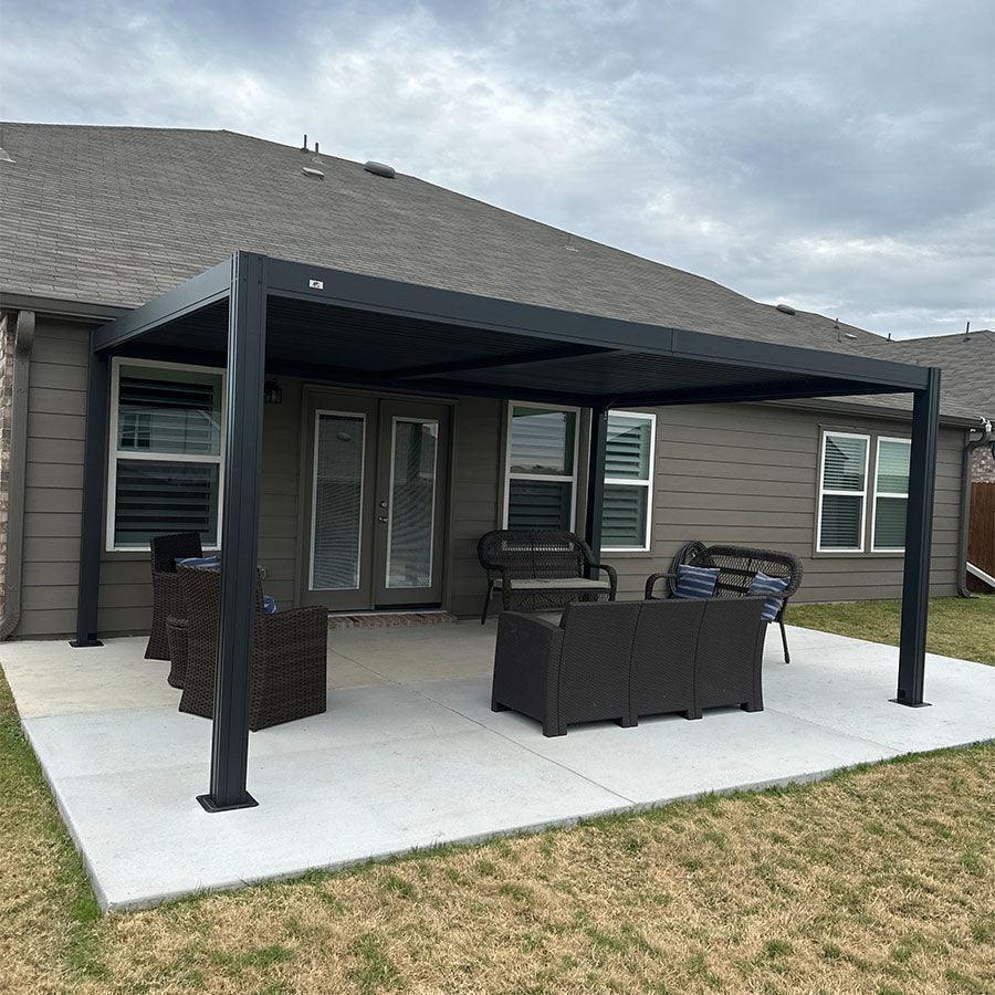 PURPLE LEAF Athena Louvered Pergola Outdoor Aluminum Pergola with Adjustable Roof for Deck Backyard Garden Hardtop Gazebo - Image 104