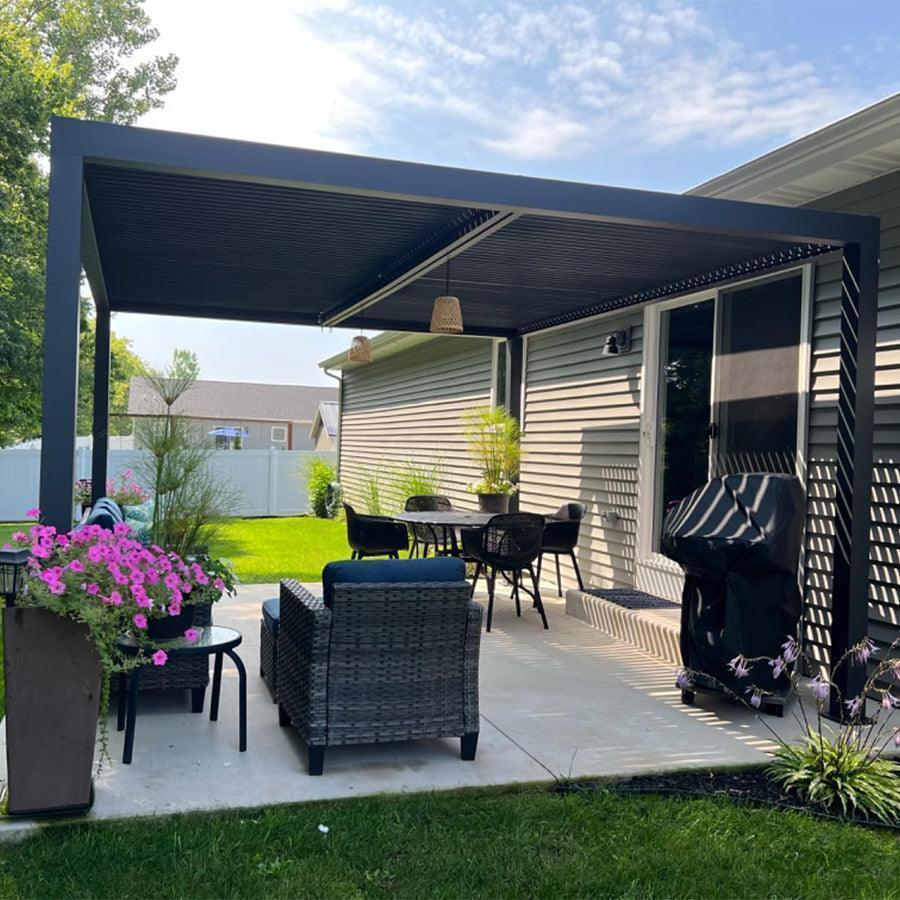 PURPLE LEAF Athena Louvered Pergola Outdoor Aluminum Pergola with Adjustable Roof for Deck Backyard Garden Hardtop Gazebo - Image 105
