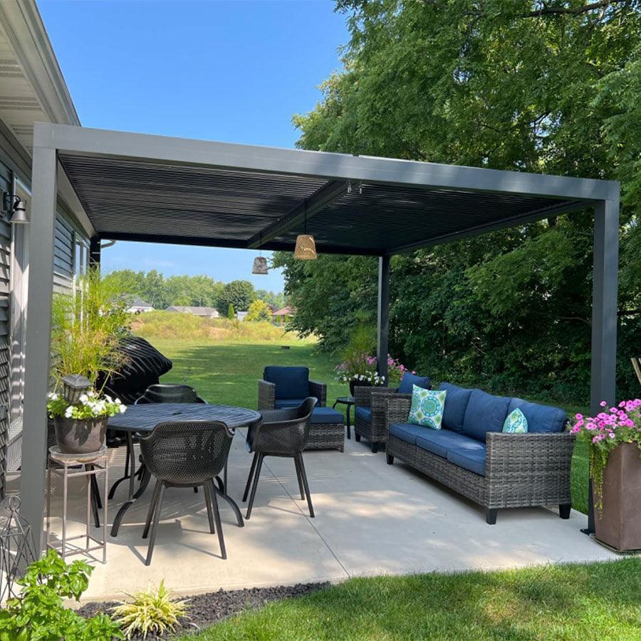 PURPLE LEAF Athena Louvered Pergola Outdoor Aluminum Pergola with Adjustable Roof for Deck Backyard Garden Hardtop Gazebo - Image 106