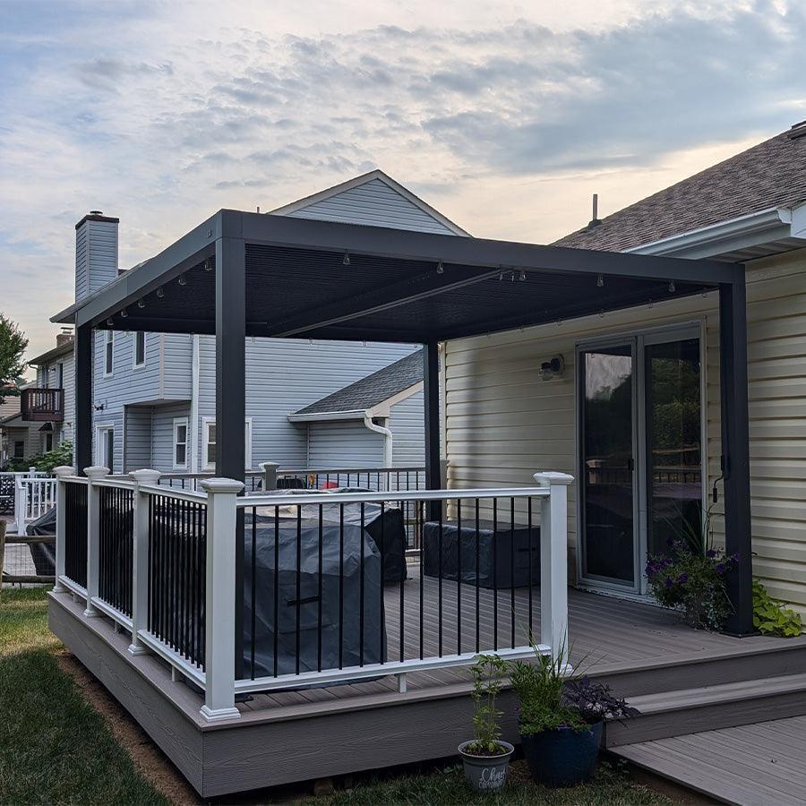 PURPLE LEAF Athena Louvered Pergola Outdoor Aluminum Pergola with Adjustable Roof for Deck Backyard Garden Hardtop Gazebo - Image 112