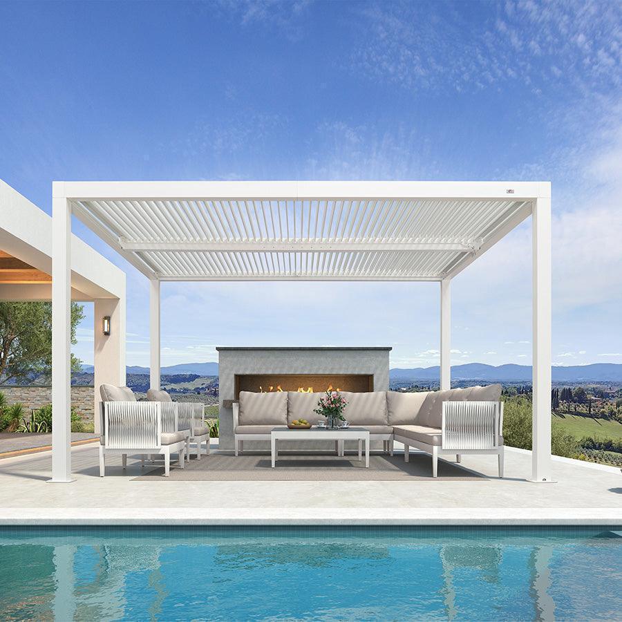 PURPLE LEAF Athena Louvered Pergola Outdoor Aluminum Pergola with Adjustable Roof for Deck Backyard Garden Hardtop Gazebo - Image 115