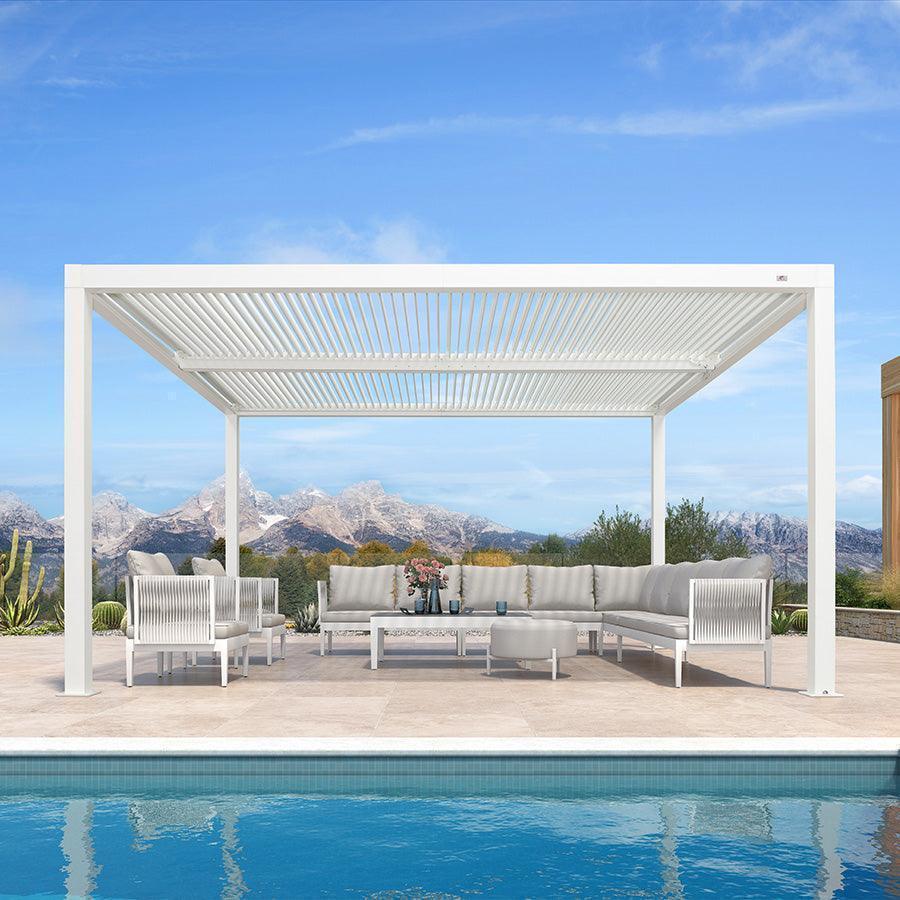 PURPLE LEAF Athena Louvered Pergola Outdoor Aluminum Pergola with Adjustable Roof for Deck Backyard Garden Hardtop Gazebo - Image 119