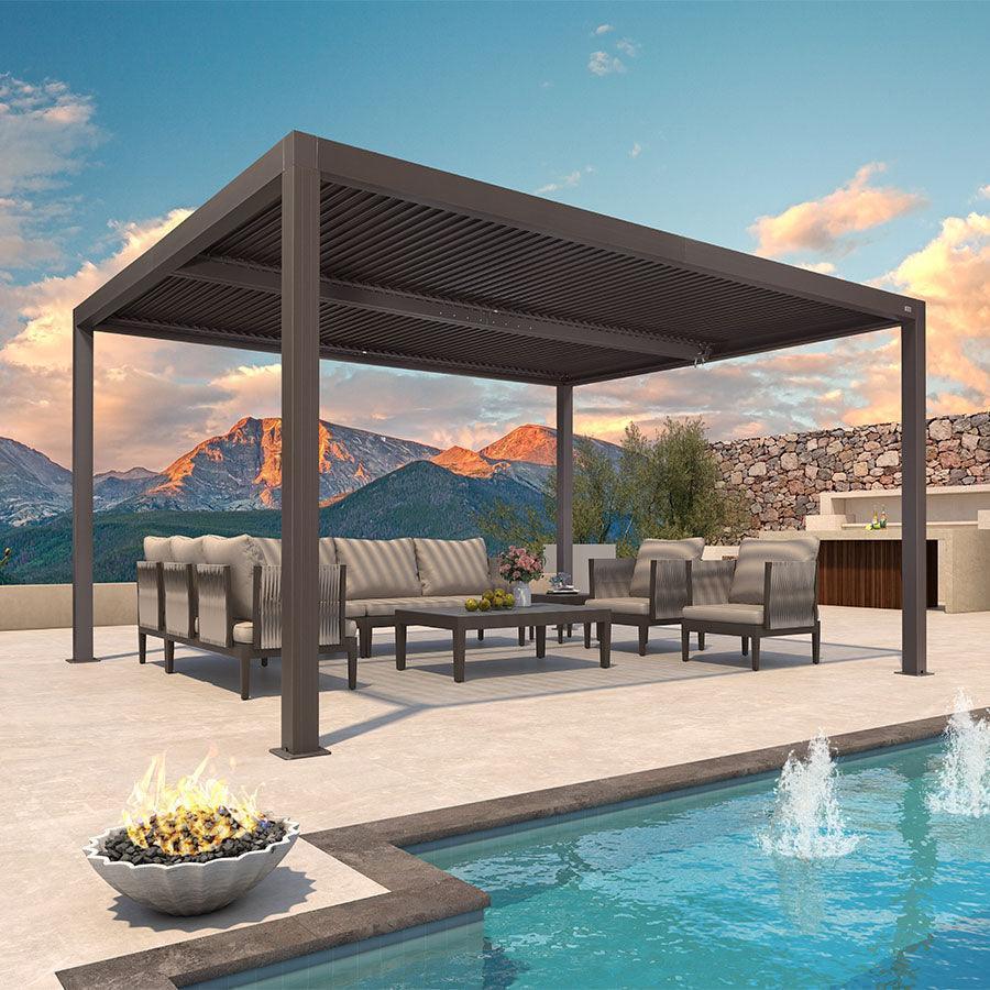 PURPLE LEAF Athena Louvered Pergola Outdoor Aluminum Pergola with Adjustable Roof for Deck Backyard Garden Hardtop Gazebo - Image 123
