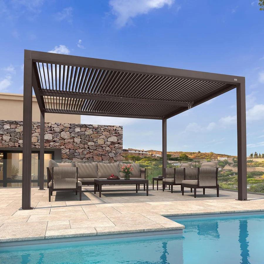 PURPLE LEAF Athena Louvered Pergola Outdoor Aluminum Pergola with Adjustable Roof for Deck Backyard Garden Hardtop Gazebo - Image 124