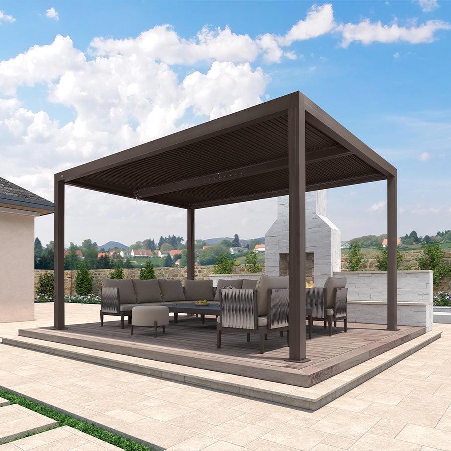 PURPLE LEAF Athena Louvered Pergola Outdoor Aluminum Pergola with Adjustable Roof for Deck Backyard Garden Hardtop Gazebo - Image 143
