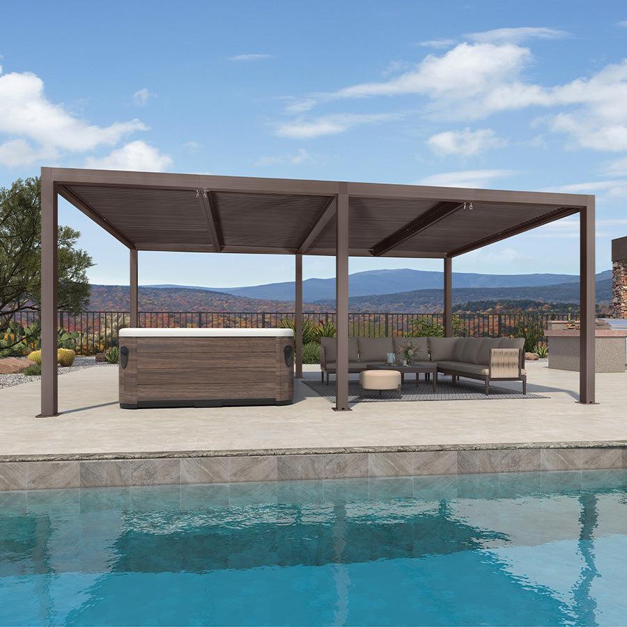 PURPLE LEAF Athena Louvered Pergola Outdoor Aluminum Pergola with Adjustable Roof for Deck Backyard Garden Hardtop Gazebo - Image 144