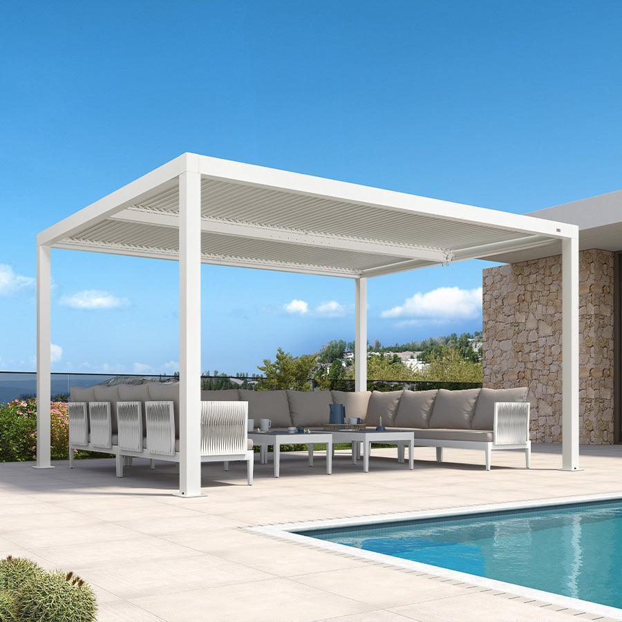 PURPLE LEAF Athena Louvered Pergola Outdoor Aluminum Pergola with Adjustable Roof for Deck Backyard Garden Hardtop Gazebo - Image 145