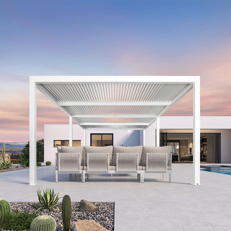 PURPLE LEAF Athena Louvered Pergola Outdoor Aluminum Pergola with Adjustable Roof for Deck Backyard Garden Hardtop Gazebo - Image 147