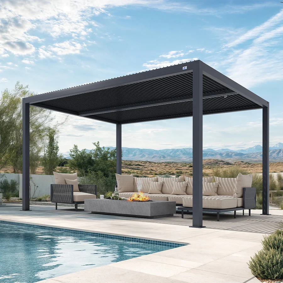 PURPLE LEAF Athena Louvered Pergola Outdoor Aluminum Pergola with Adjustable Roof for Deck Backyard Garden Hardtop Gazebo - Image 207