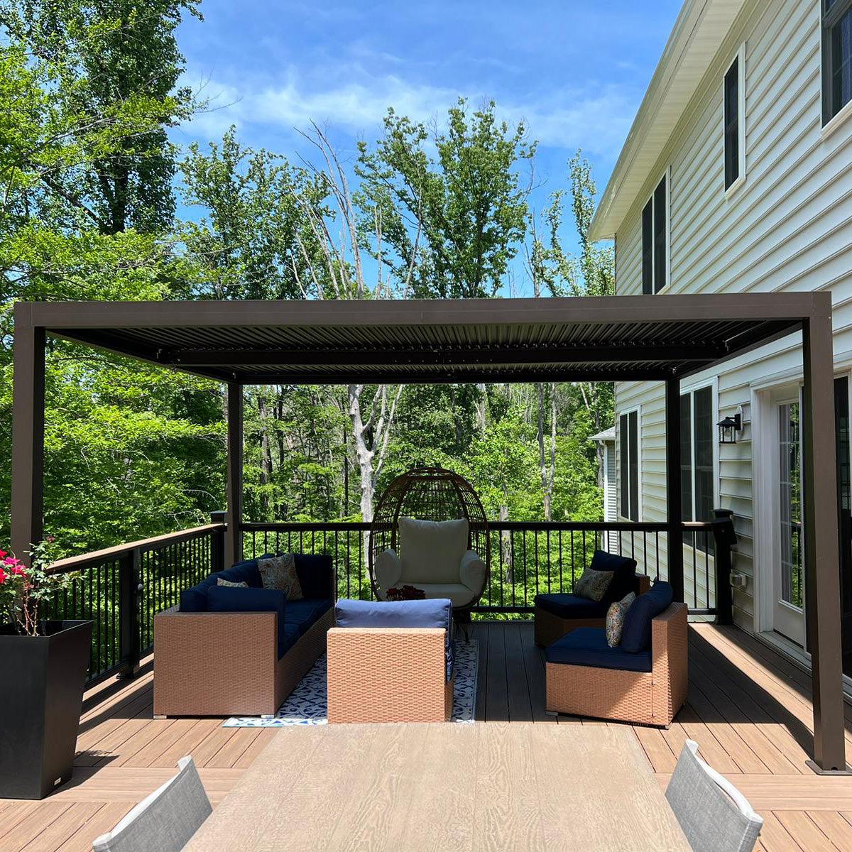 PURPLE LEAF Athena Louvered Pergola Outdoor Aluminum Pergola with Adjustable Roof for Deck Backyard Garden Hardtop Gazebo - Image 24