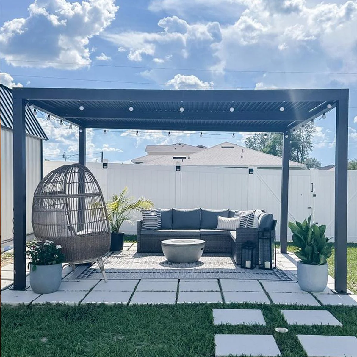 PURPLE LEAF Athena Louvered Pergola Outdoor Aluminum Pergola with Adjustable Roof for Deck Backyard Garden Hardtop Gazebo - Image 29