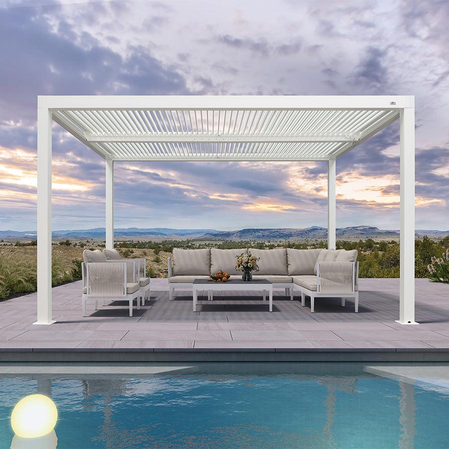 PURPLE LEAF Athena Louvered Pergola Outdoor Aluminum Pergola with Adjustable Roof for Deck Backyard Garden Hardtop Gazebo - Image 68