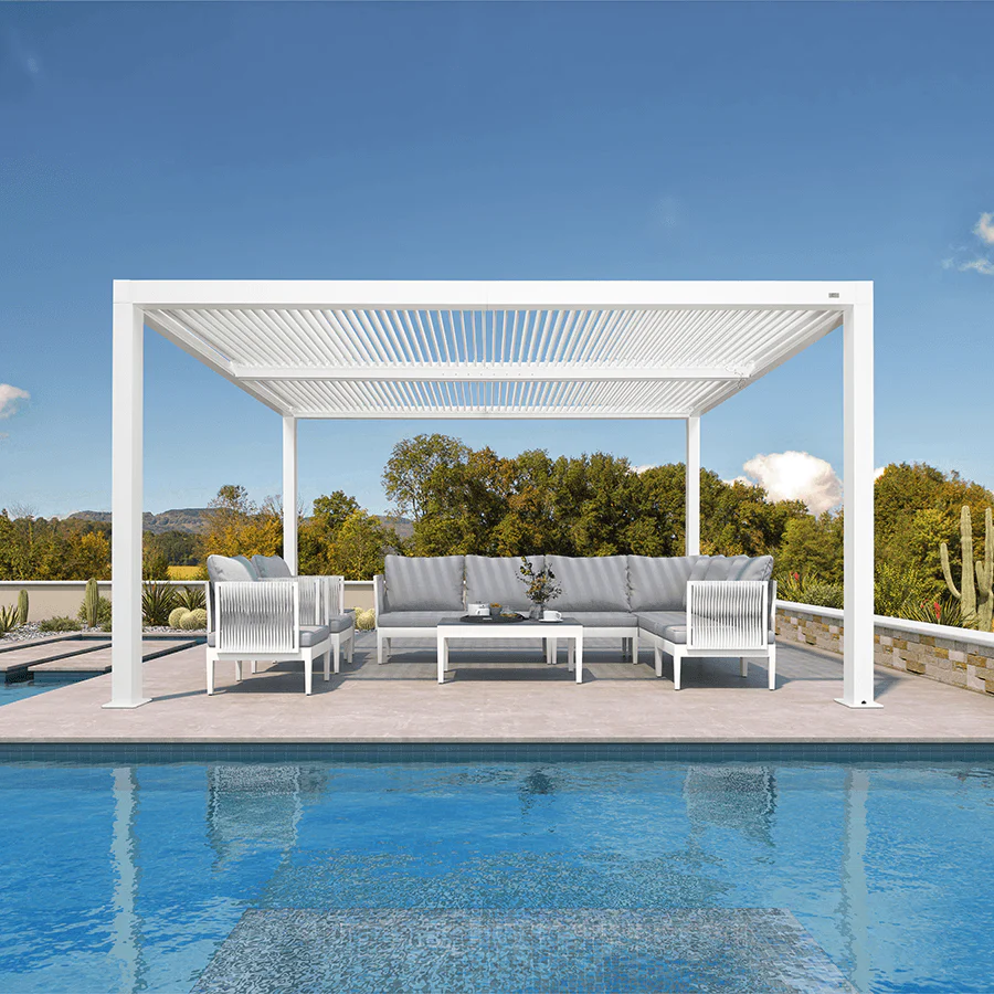 PURPLE LEAF Athena Louvered Pergola Outdoor Aluminum Pergola with Adjustable Roof for Deck Backyard Garden Hardtop Gazebo - Image 71