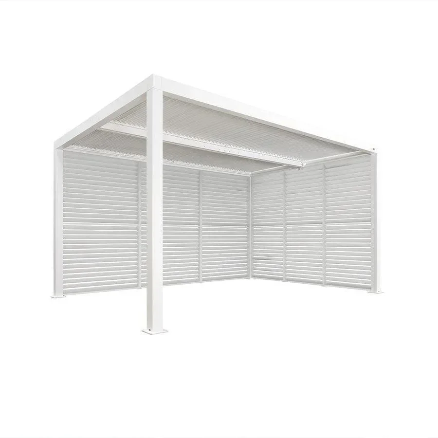 PURPLE LEAF Athena Louvered Pergola white Outdoor Aluminum Pergola with Shutter Wall Adjustable Gazebo Rainproof for Patio Deck Garden - Image 38