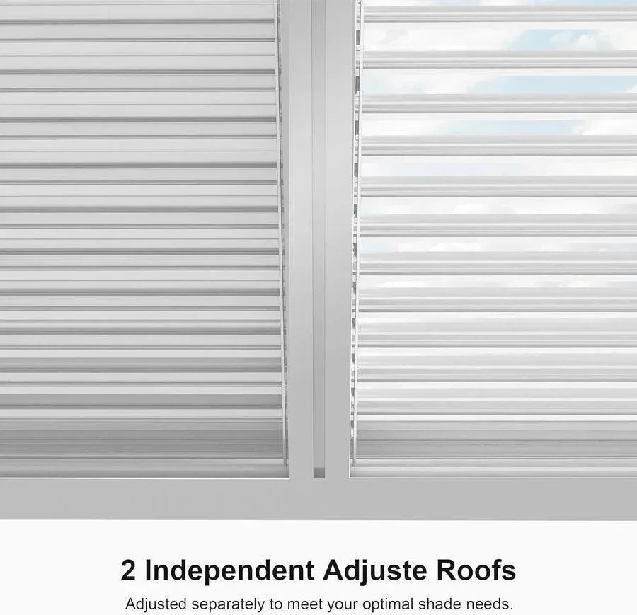 PURPLE LEAF Athena Louvered Pergola White Outdoor Aluminum Pergola with Strip Lights Adjustable Gazebo for Patio Deck Garden - Image 18