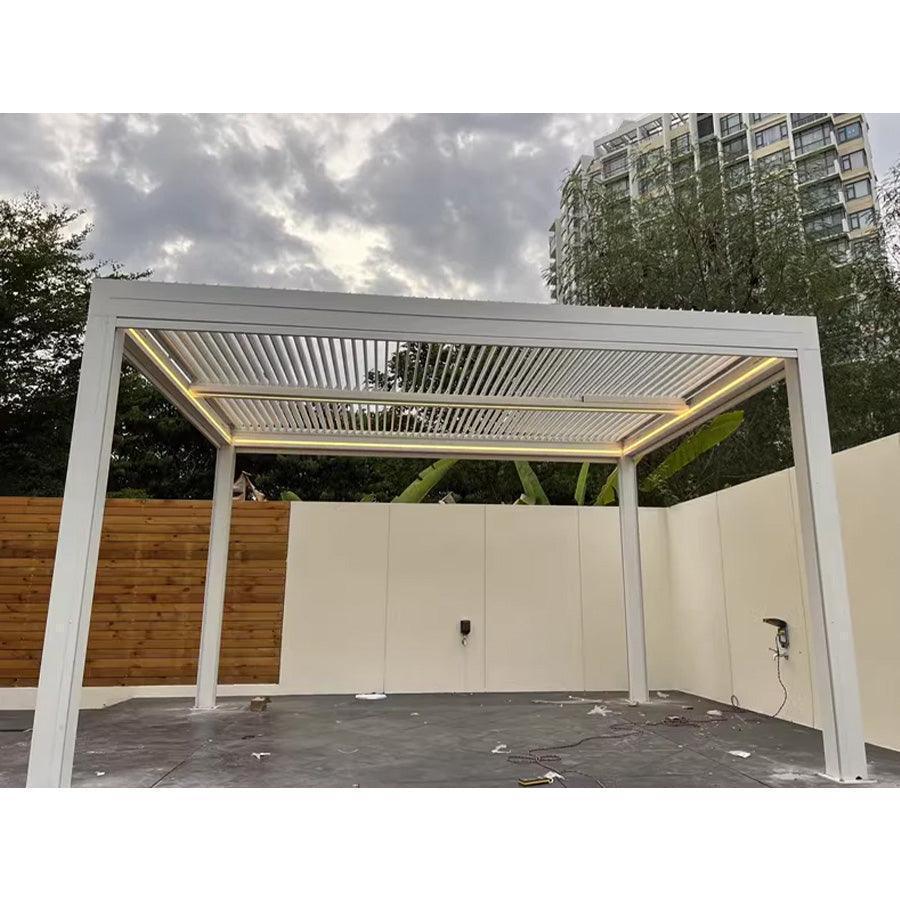 PURPLE LEAF Athena Louvered Pergola White Outdoor Aluminum Pergola with Strip Lights Adjustable Gazebo for Patio Deck Garden - Image 23