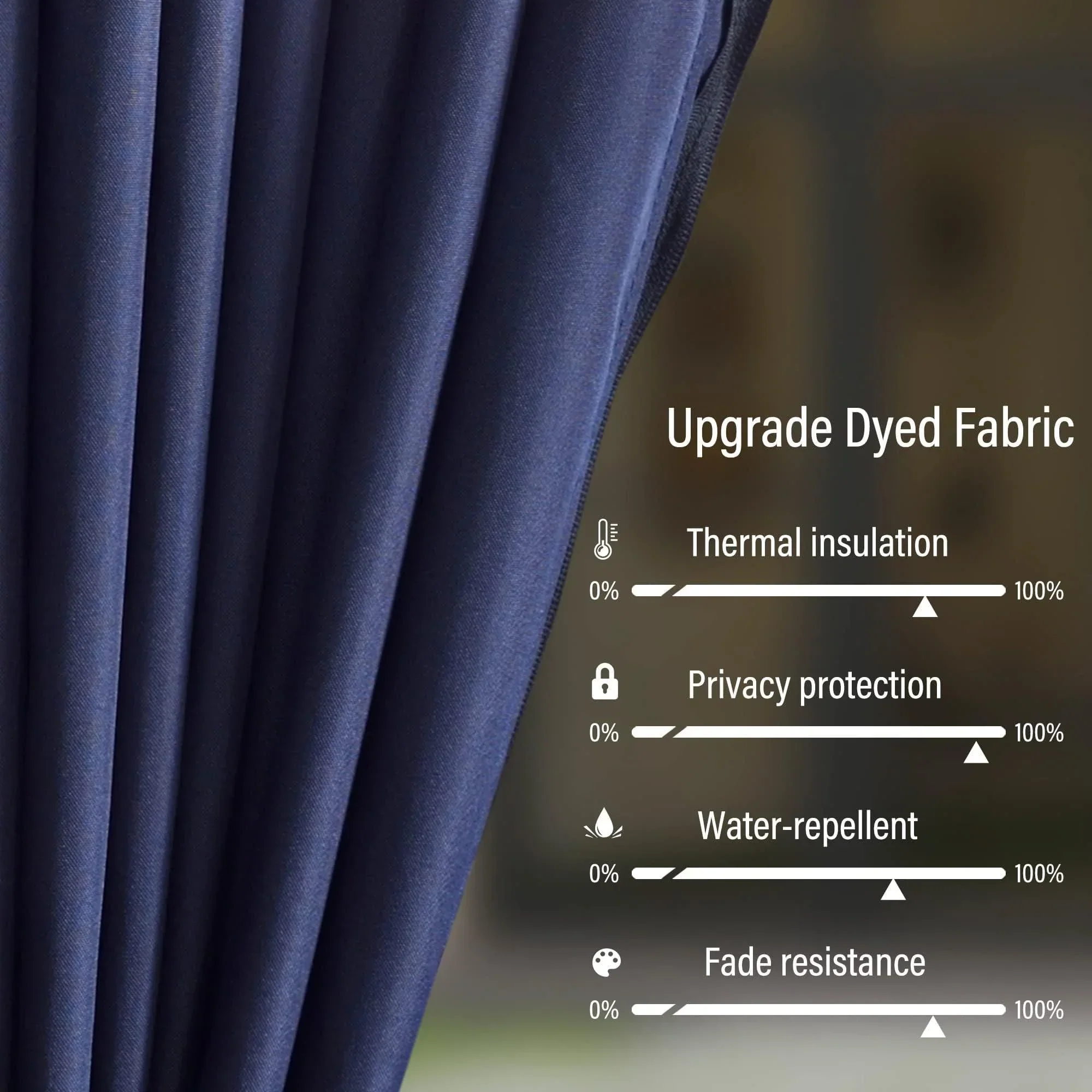 PURPLE LEAF Outdoor Hardtop Gazebo for Patio Bronze Aluminum Frame Pavilion with Navy-Blue Curtain - Image 50