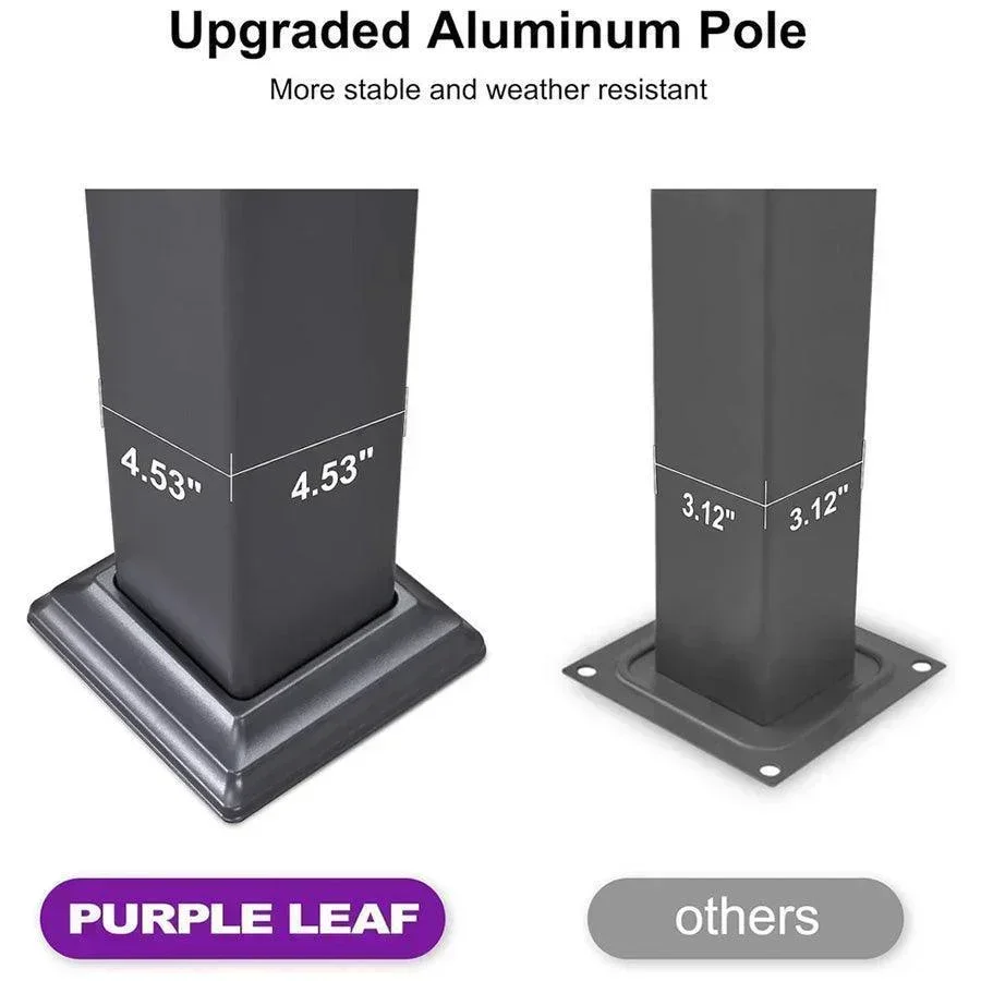 PURPLE LEAF Caesar Outdoor Louvered Pergola Patio Sun Shade Shelter with Adjustable Hardtop Patio Pergola Gray Frame White Roof - Image 30
