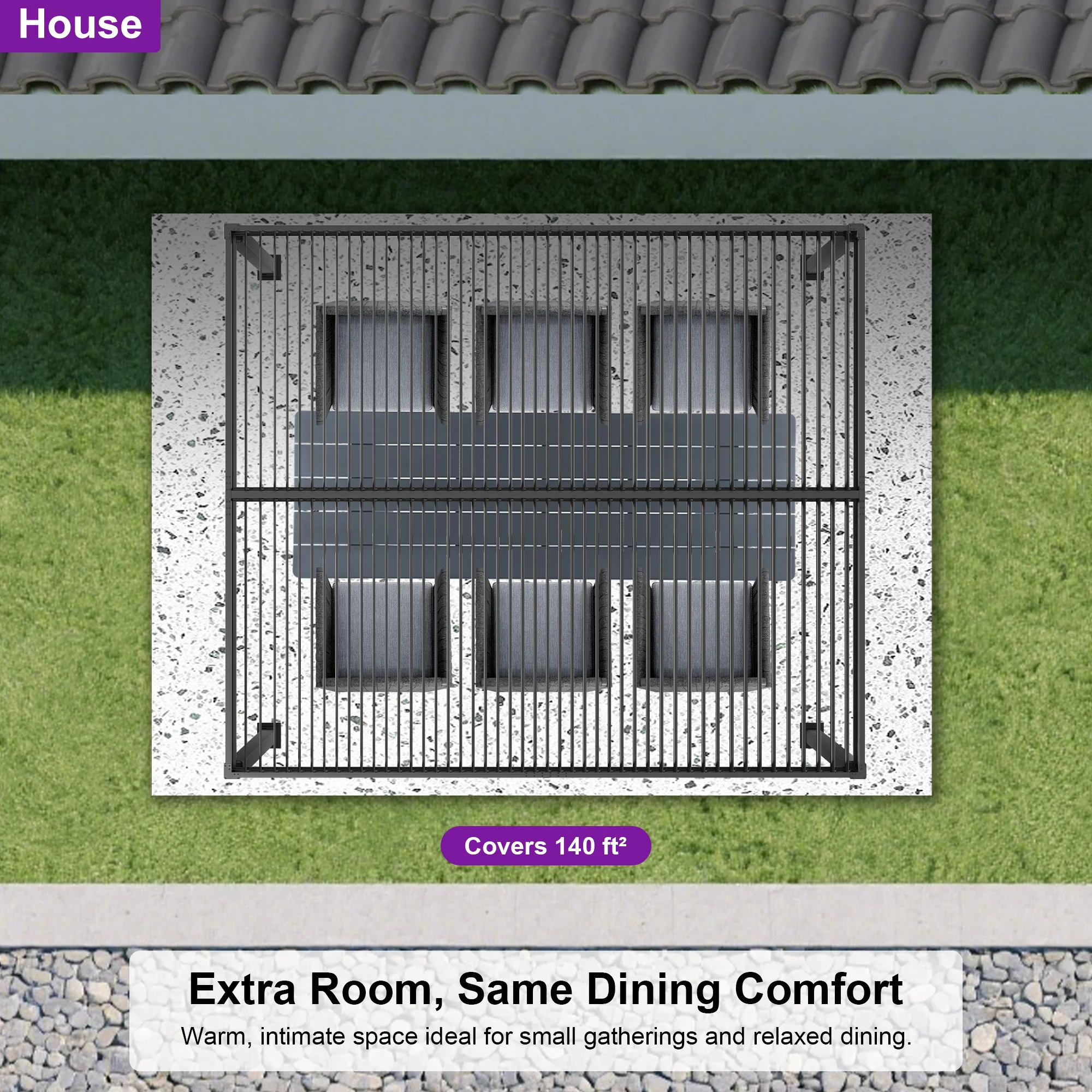 PURPLE LEAF Caesar Solar Louvered Pergola with LED Strip Lights and Control Panel Aluminum Outdoor Pergola with Adjustable Roof for Patio Deck Garden Yard Gray - Image 91