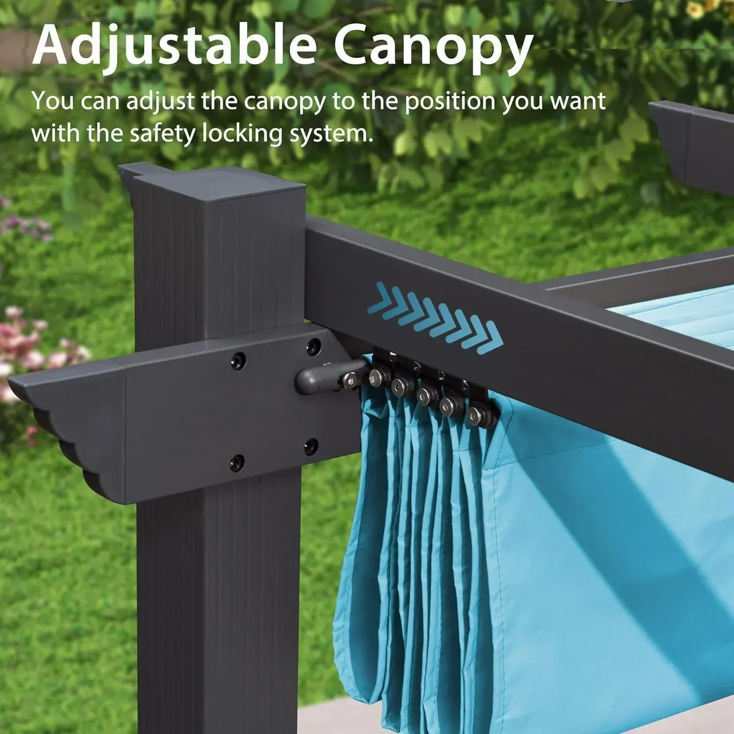 PURPLE LEAF Outdoor Pergola with Retractable Canopy Aluminum Shelter for Porch Garden  Beach Shade Pavilion Pergola Modern Backyard Deck - Image 127