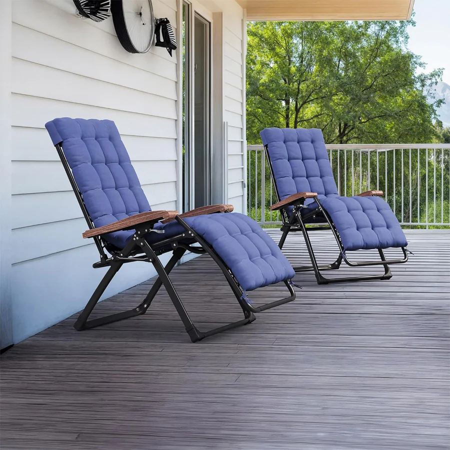 PURPLE LEAF Outdoor Reclining Chair Patio Zero Gravity Chaise Lounge Folding Chair with Removable Cushion Adjustable Headrest for Lawn Camping Beach Pool - Image 25