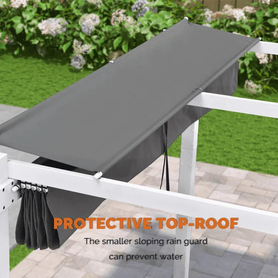 PURPLE LEAF Outdoor Retractable Pergola with Double Sun Shade Canopy White Heavy-Duty Aluminum Pergola Patio Modern Pergola for Garden Deck Backyard - Image 42