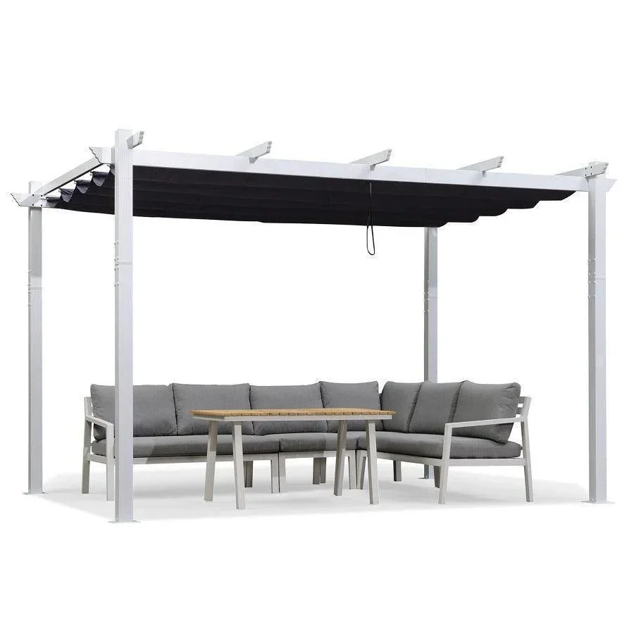PURPLE LEAF Outdoor Retractable Pergola with Sun Shade Canopy Cover White Patio Metal Shelter for Garden Pavilion Grill Gazebo Grape Trellis Pergola - Image 25