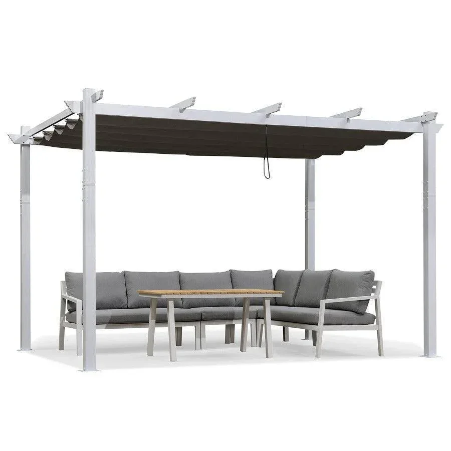 PURPLE LEAF Outdoor Retractable Pergola with Sun Shade Canopy Cover White Patio Metal Shelter for Garden Pavilion Grill Gazebo Grape Trellis Pergola - Image 32