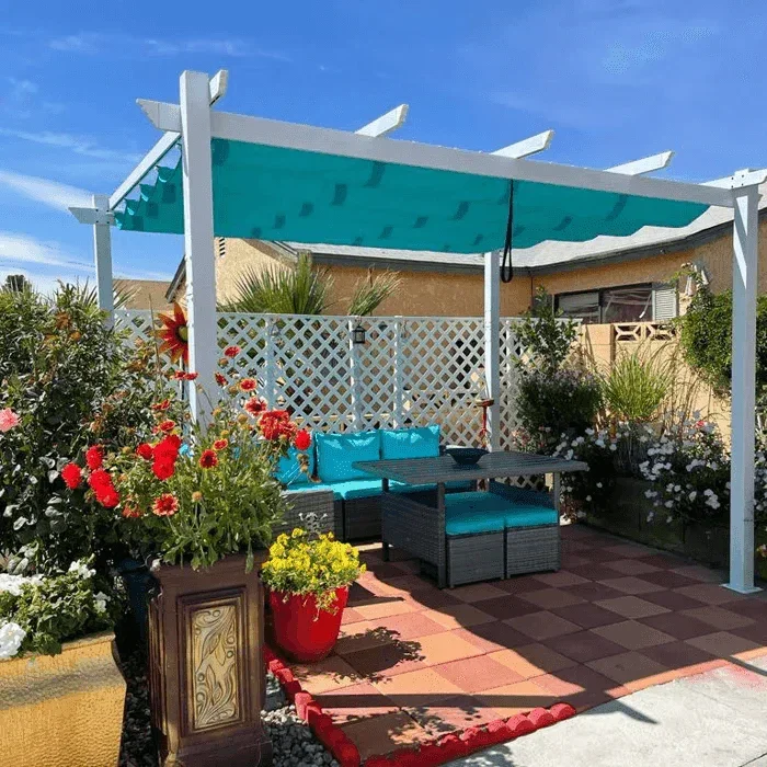 PURPLE LEAF Outdoor Retractable Pergola with Sun Shade Canopy Cover White Patio Metal Shelter for Garden Pavilion Grill Gazebo Grape Trellis Pergola - Image 5