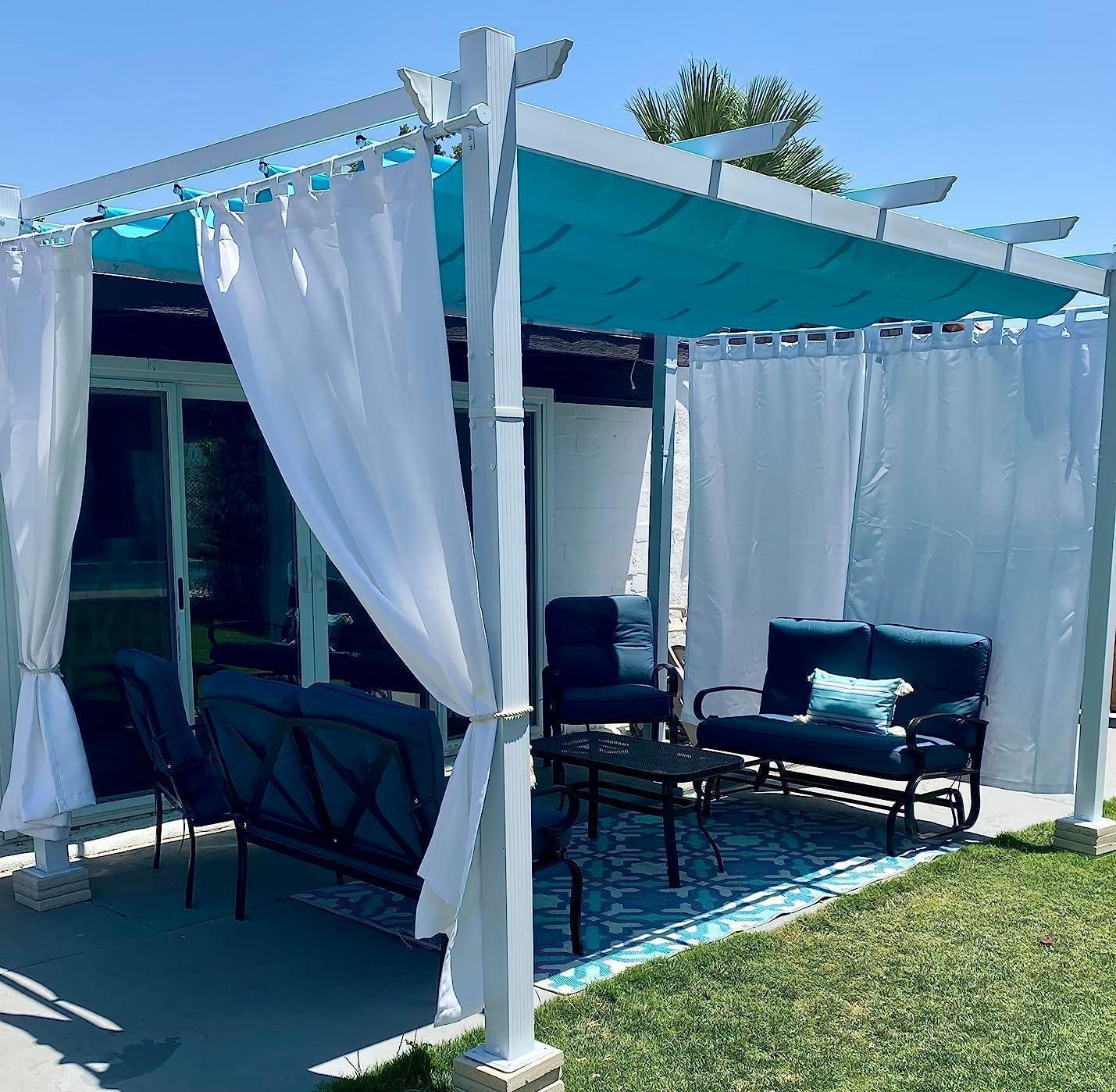 PURPLE LEAF Outdoor Retractable Pergola with Sun Shade Canopy Cover White Patio Metal Shelter for Garden Pavilion Grill Gazebo Grape Trellis Pergola - Image 80